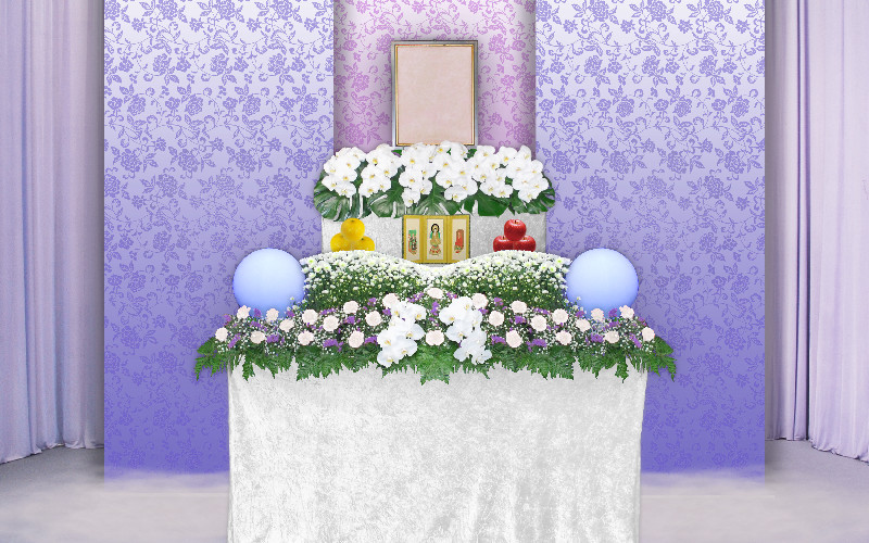 選べる花祭壇（心）ブルー