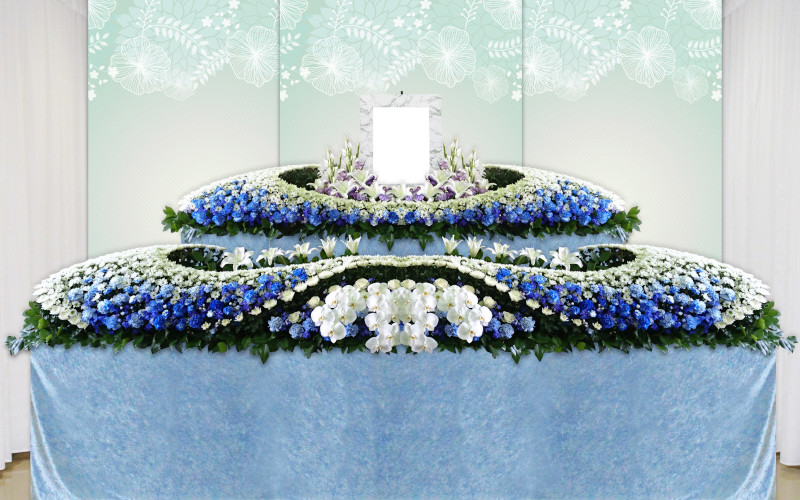 選べる花祭壇（絆）ブルー